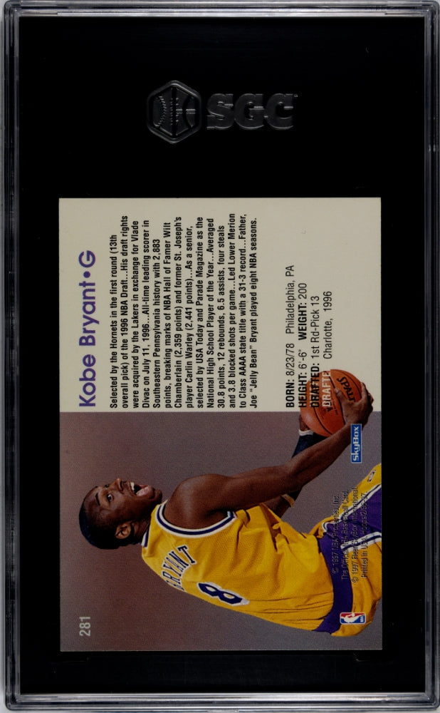 1996 Nba Hoops Kobe Bryant #281 SGC 8.5