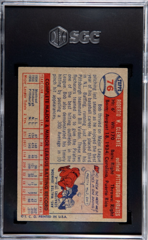 1957 Topps Bob Clemente #76 SGC 6