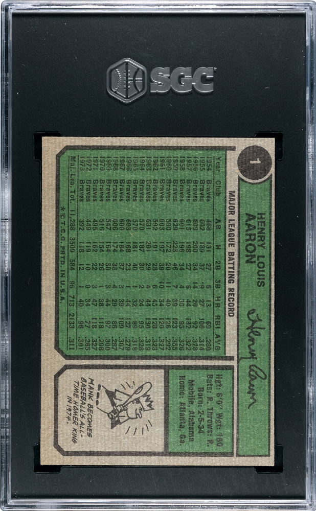 1974 Topps Hank Aaron #1 SGC 6