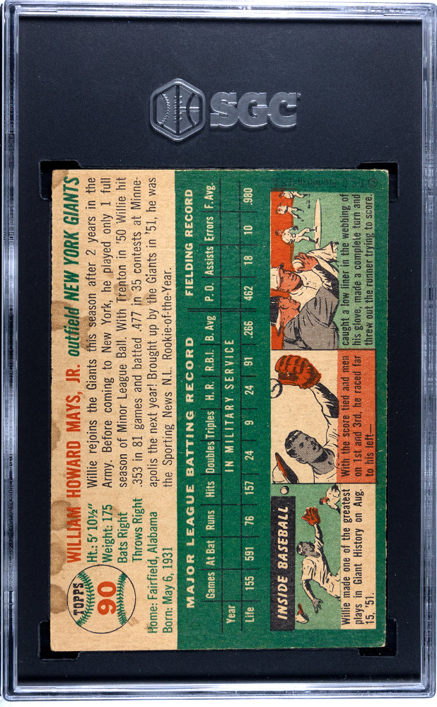 1954 Topps Willie Mays #90 SGC 2.5
