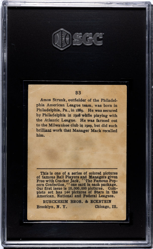 1914 Cracker Jack Amos Strunk #33 SGC 2