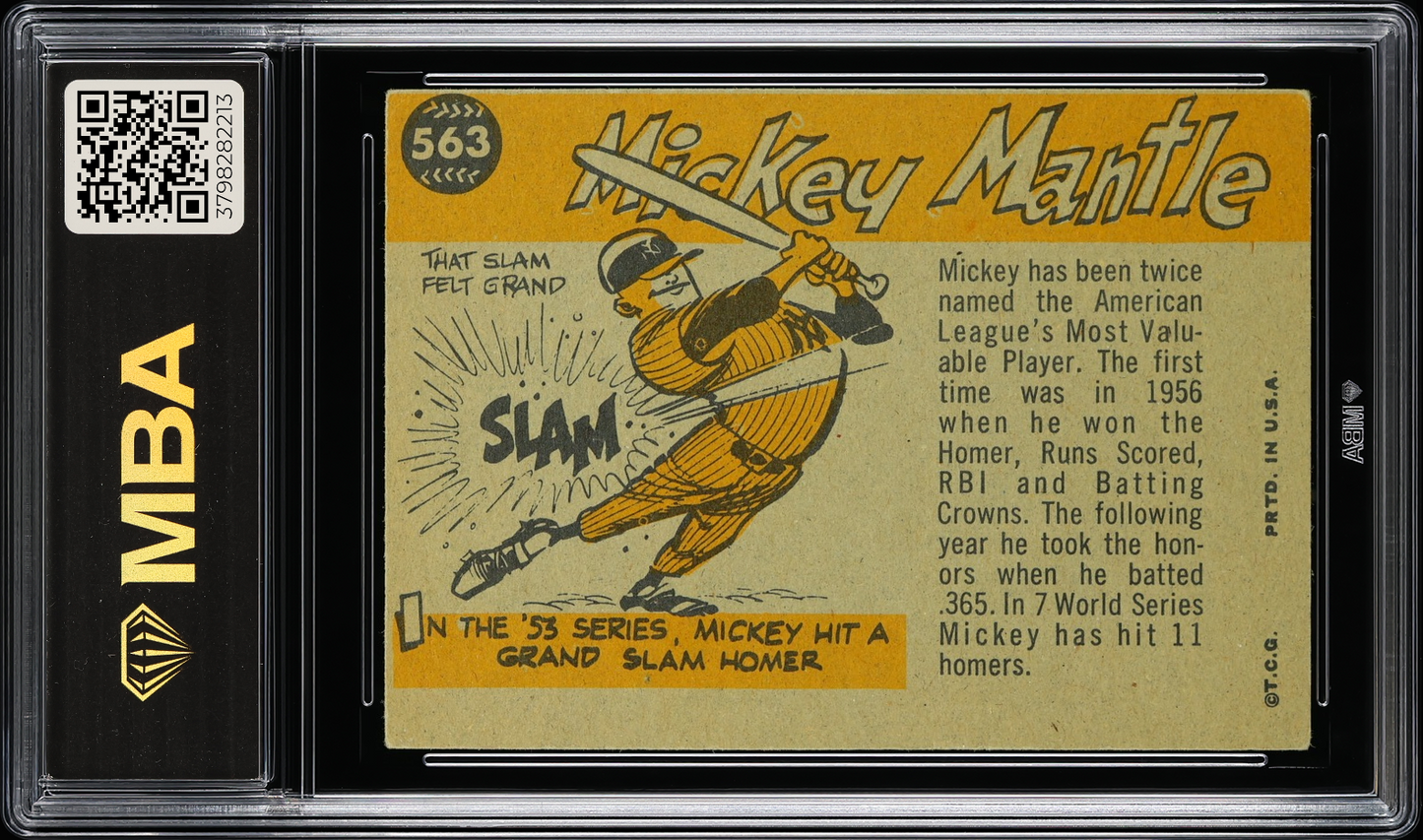 1960 Topps Mickey Mantle #563 All-Star MBA 3