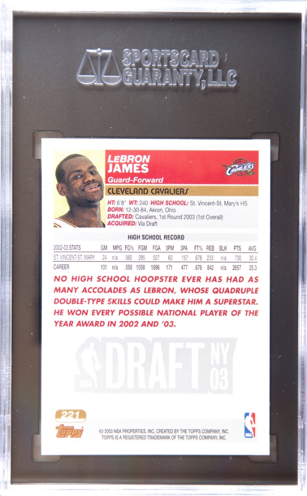 2003 Topps LeBron James #221 SGC 9