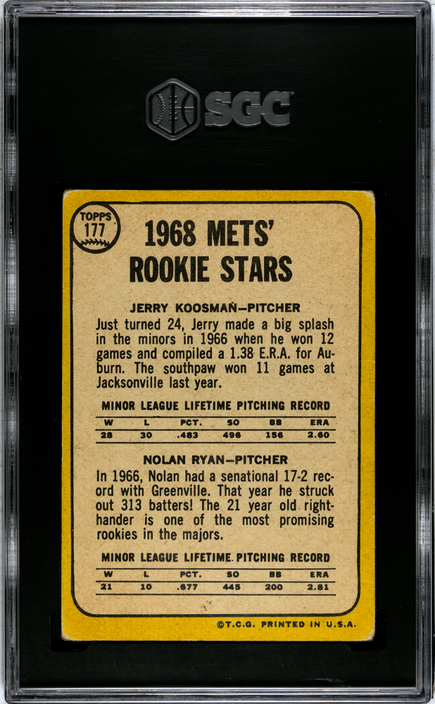 1968 Topps Nolan Ryan #177 SGC 2.5