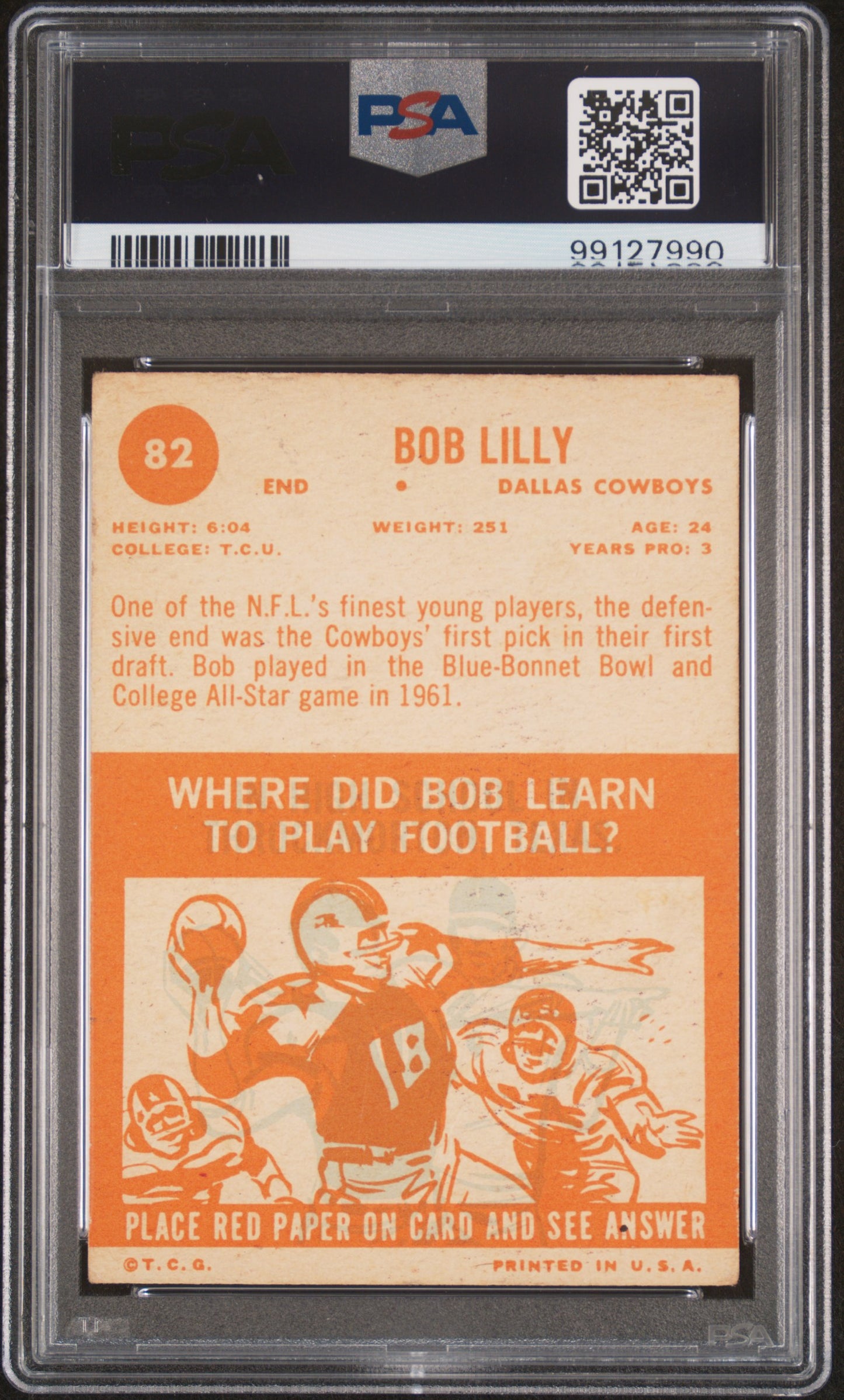 1963 Topps Bob Lilly #82 PSA 2 Auto 10