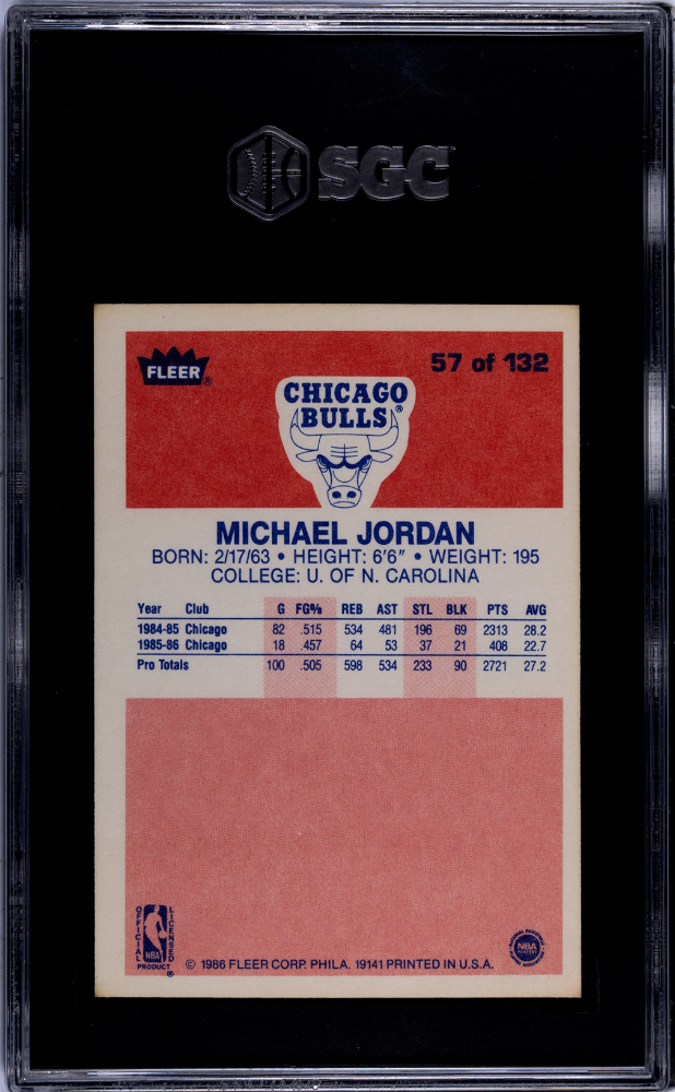 1986 Fleer Michael Jordan #57 SGC A