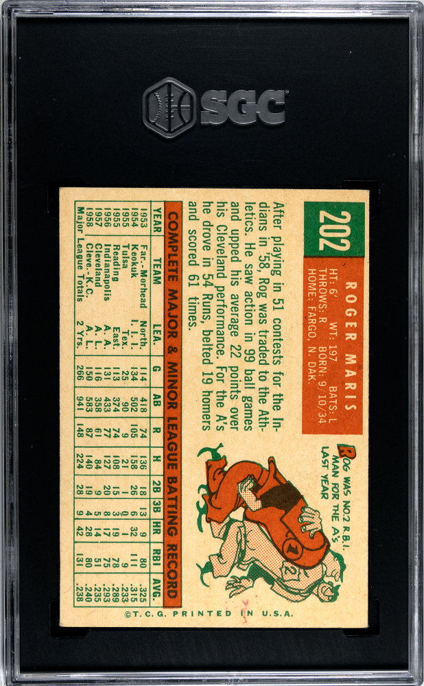 1959 Topps Roger Maris #202 SGC 3.5