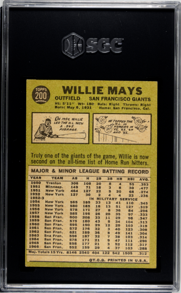 1967 Topps Willie Mays #200 SGC 4.5