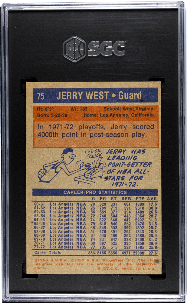 1972 Topps Jerry West #75 SGC 5