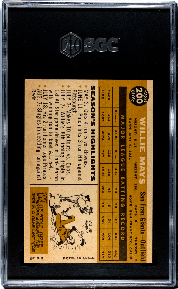 1960 Topps Willie Mays #200 SGC 8.5