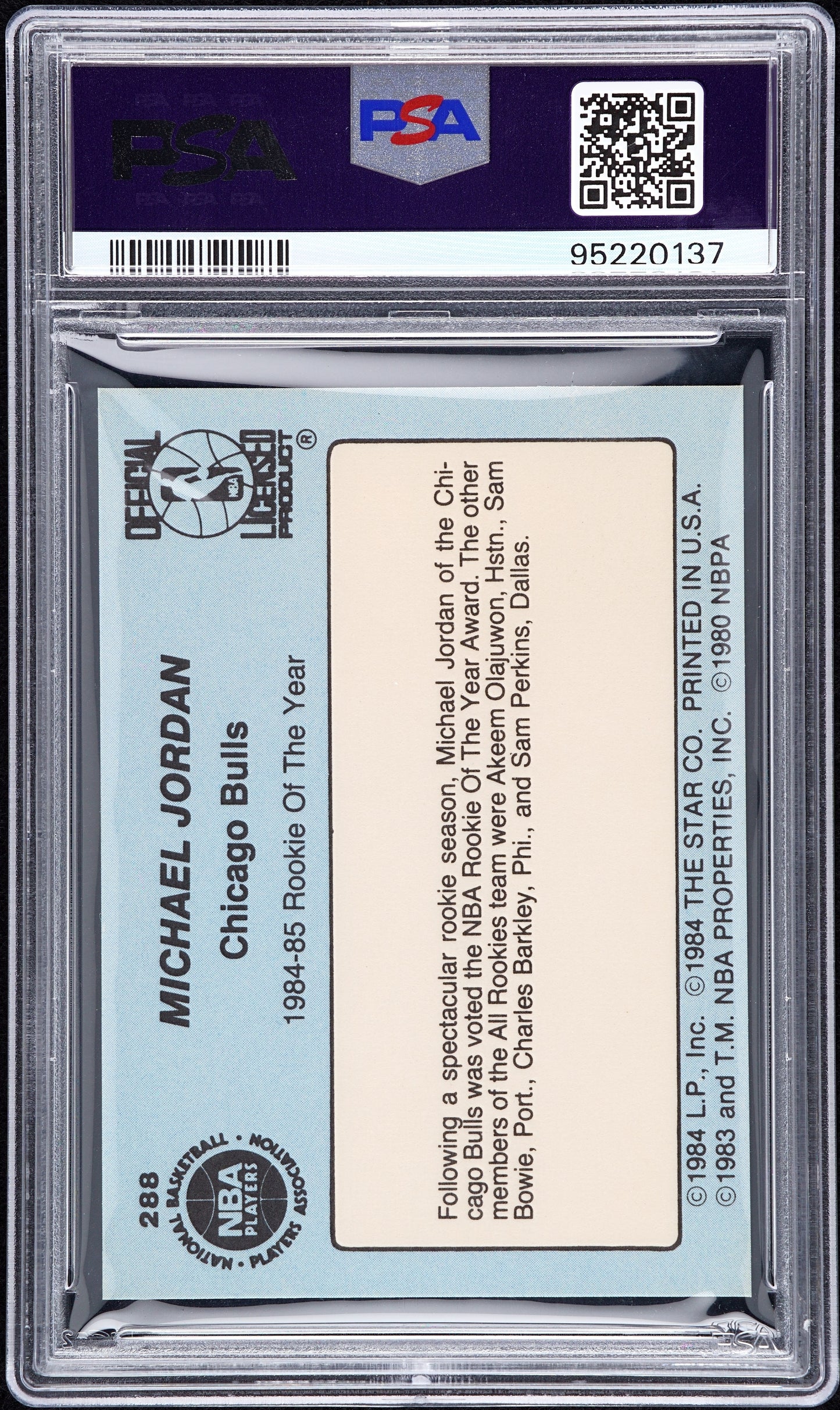 1984 Star Michael Jordan #288 PSA 7