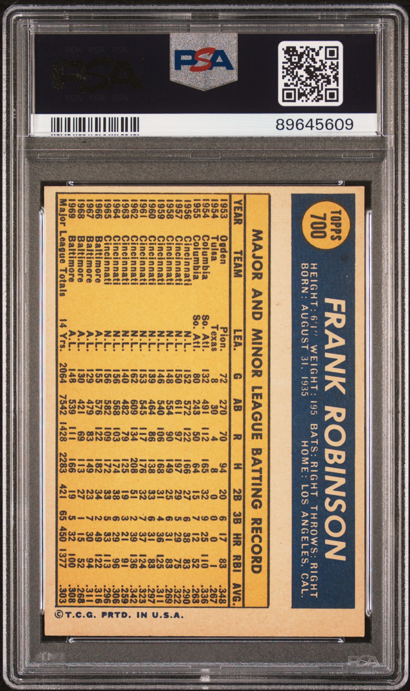 1970 Topps Frank Robinson #700 PSA 7