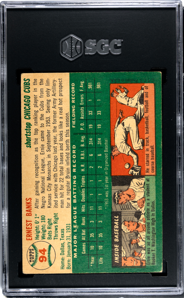 1954 Topps Ernie Banks #94 SGC 4