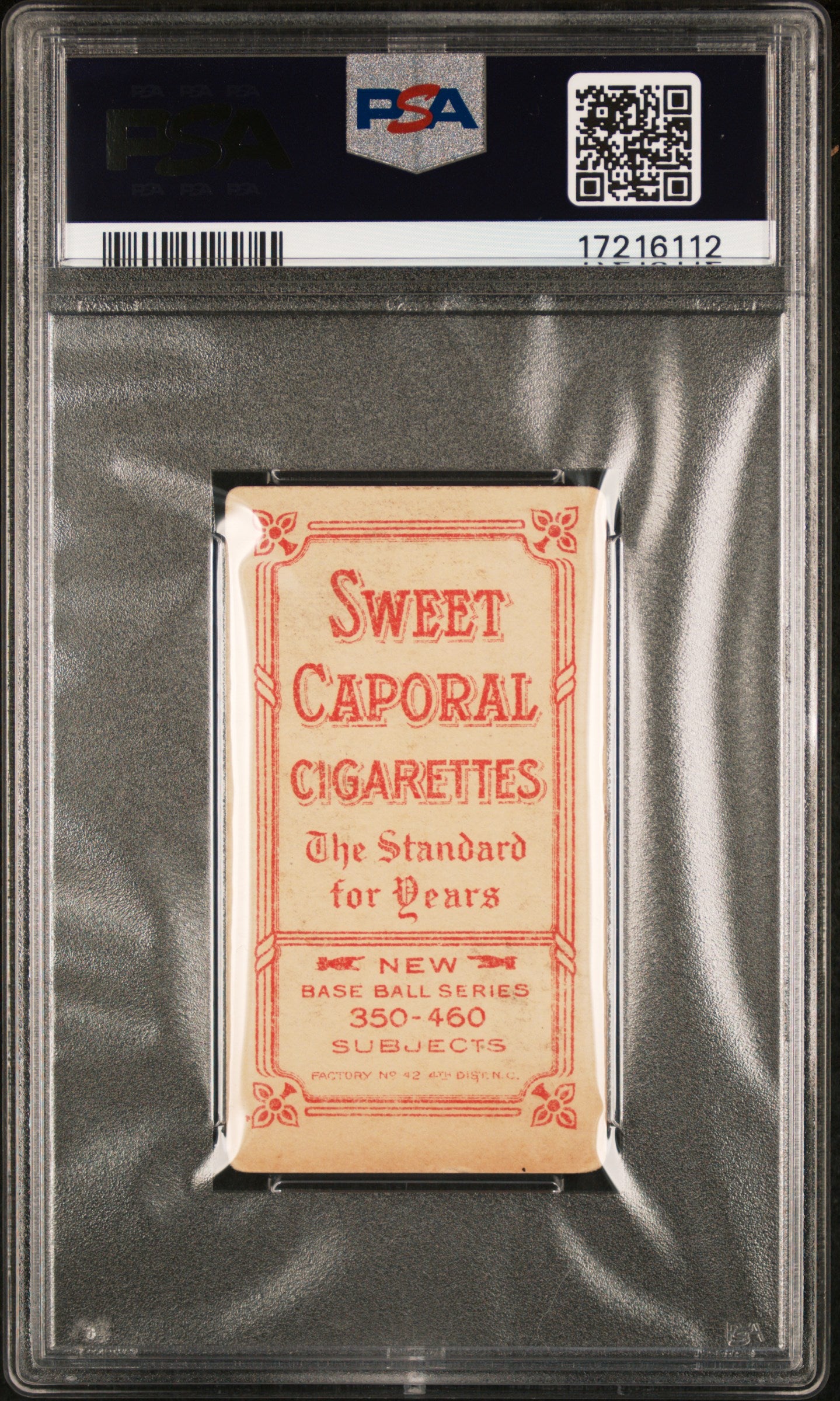 1909-11 T206 Sweet Caporal 350-460/42 Rube Geyer PSA 4