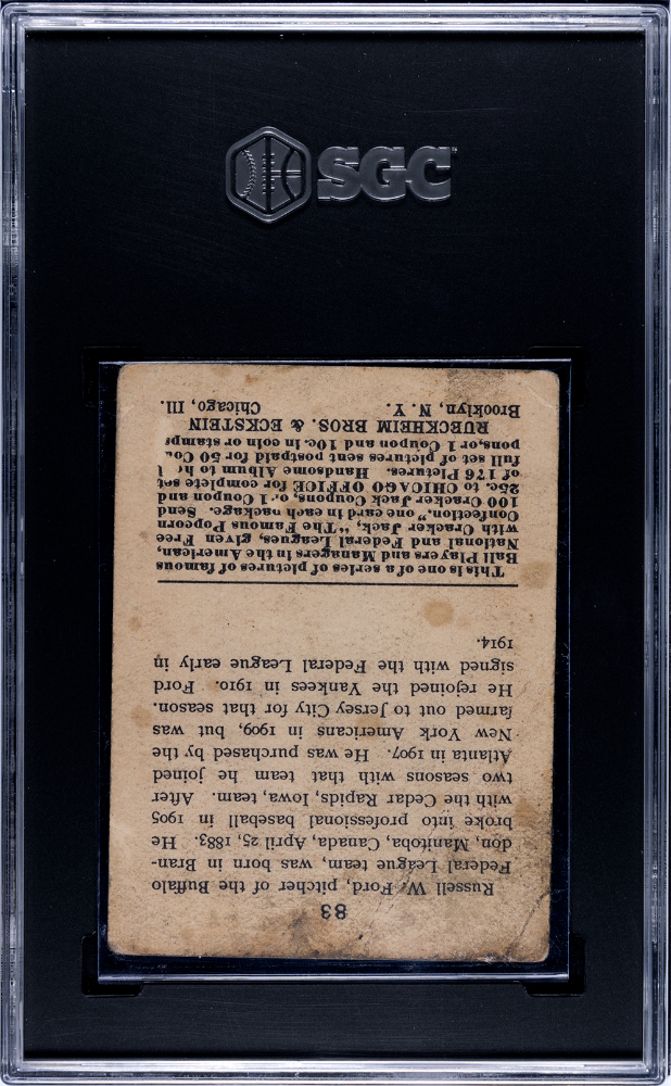 1915 Cracker Jack Russ Ford #83 SGC 1