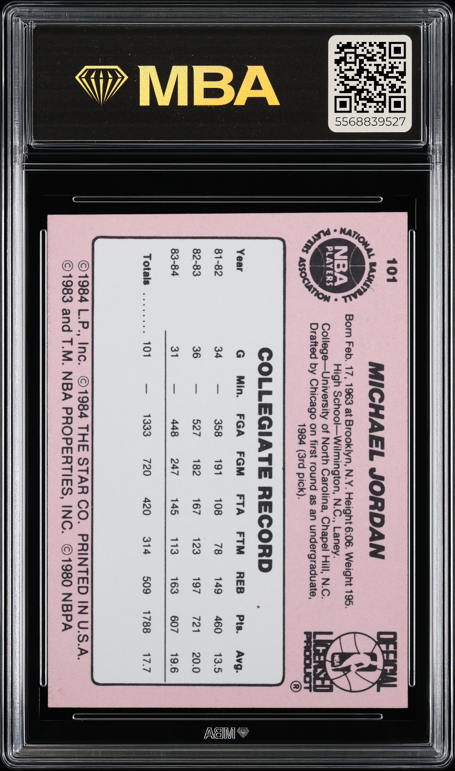 1984 Star Michael Jordan #101 MBA 5 RC