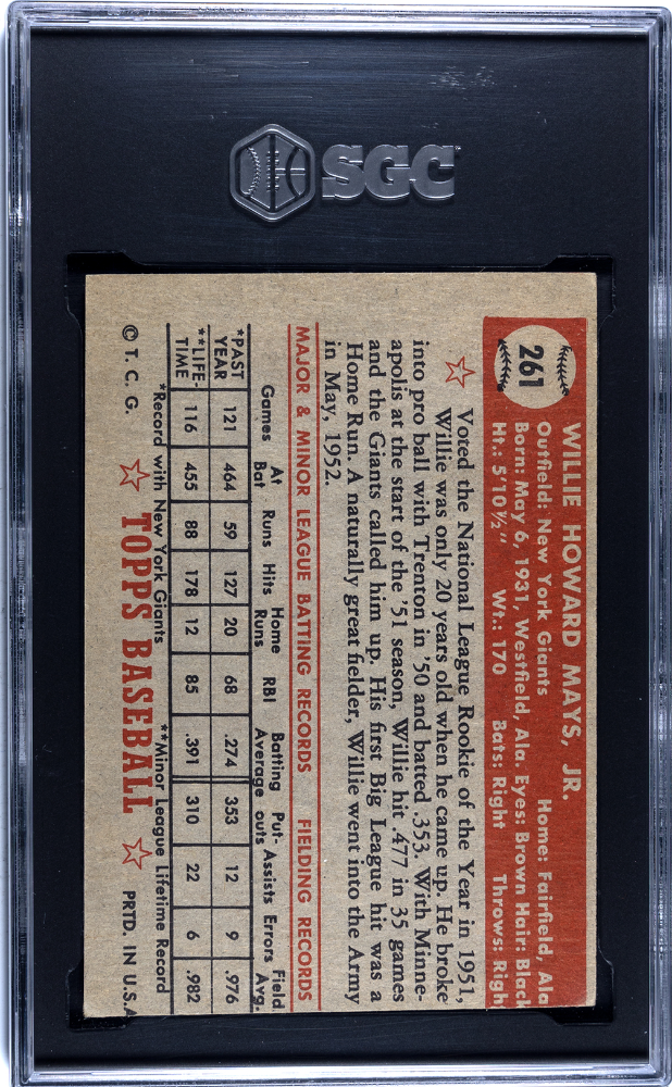 1952 Topps Willie Mays #261 SGC A