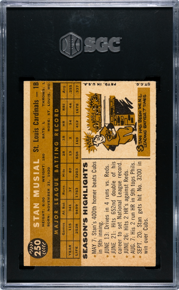 1960 Topps Stan Musial #250 SGC 5