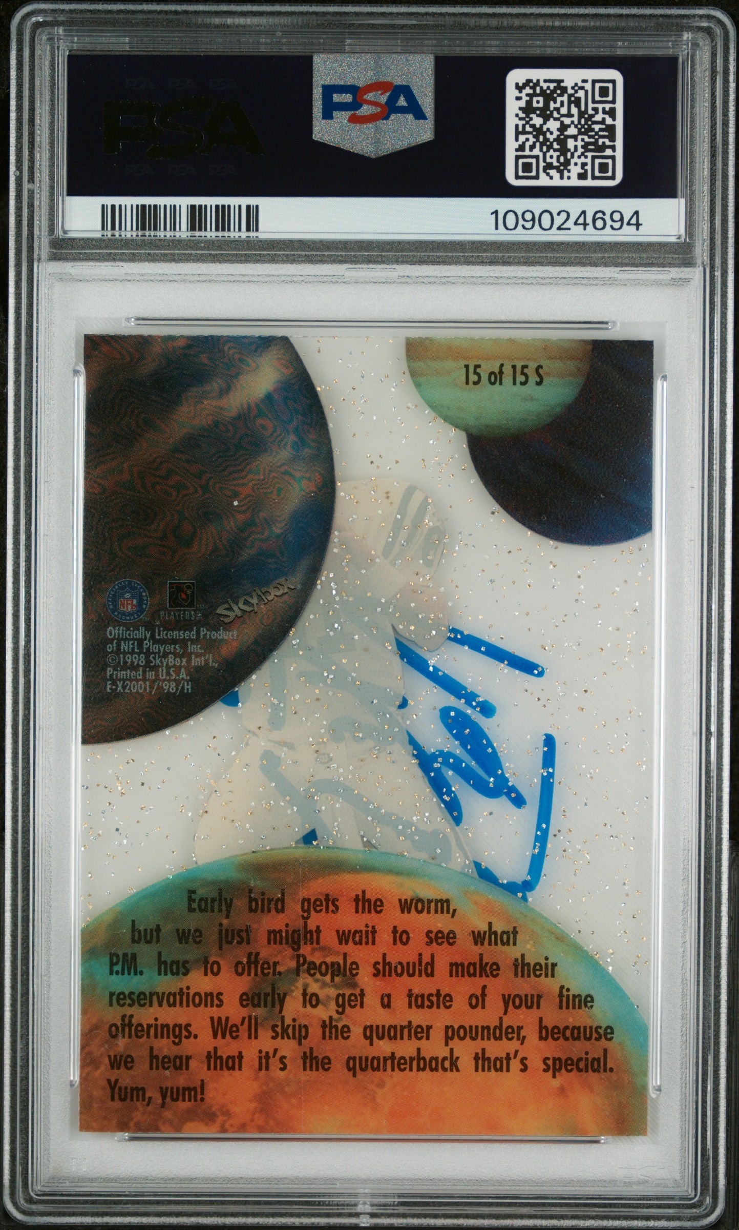 1998 Skybox E-X2001 Stardate 2001 Peyton Manning #15 Manning Coll PSA 9 Auto 10