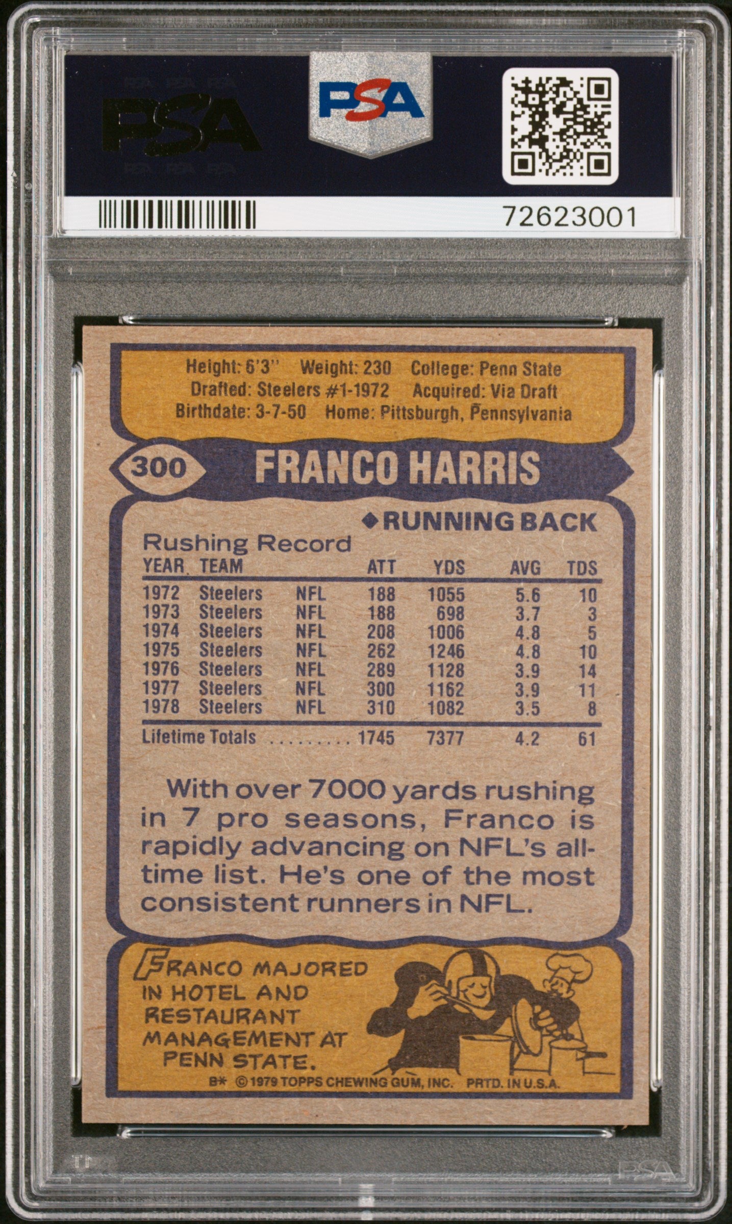 1979 Topps Franco Harris #300 PSA 9