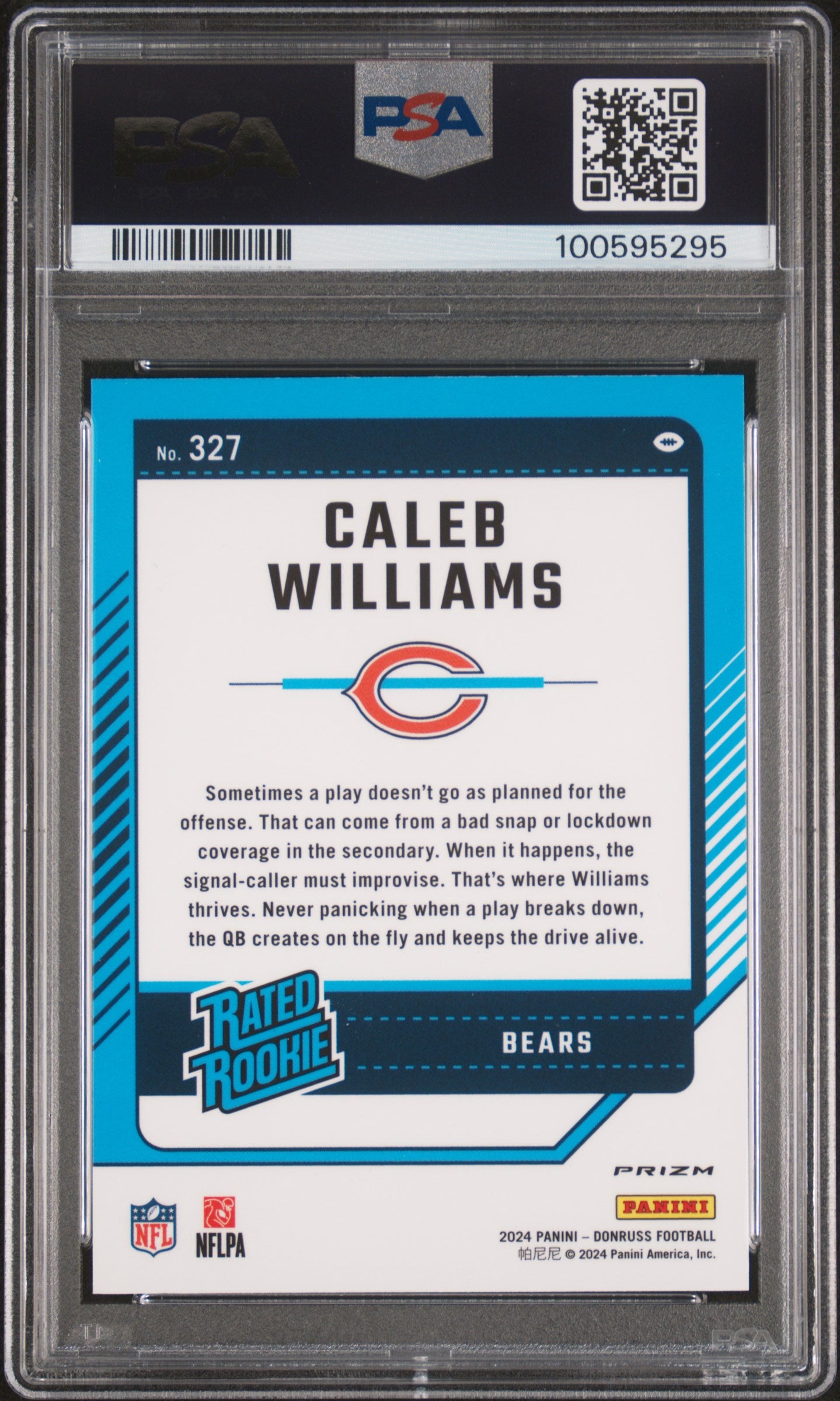 2024 Panini Donruss Caleb Williams #327 Optic Preview Red Pandora PSA 10