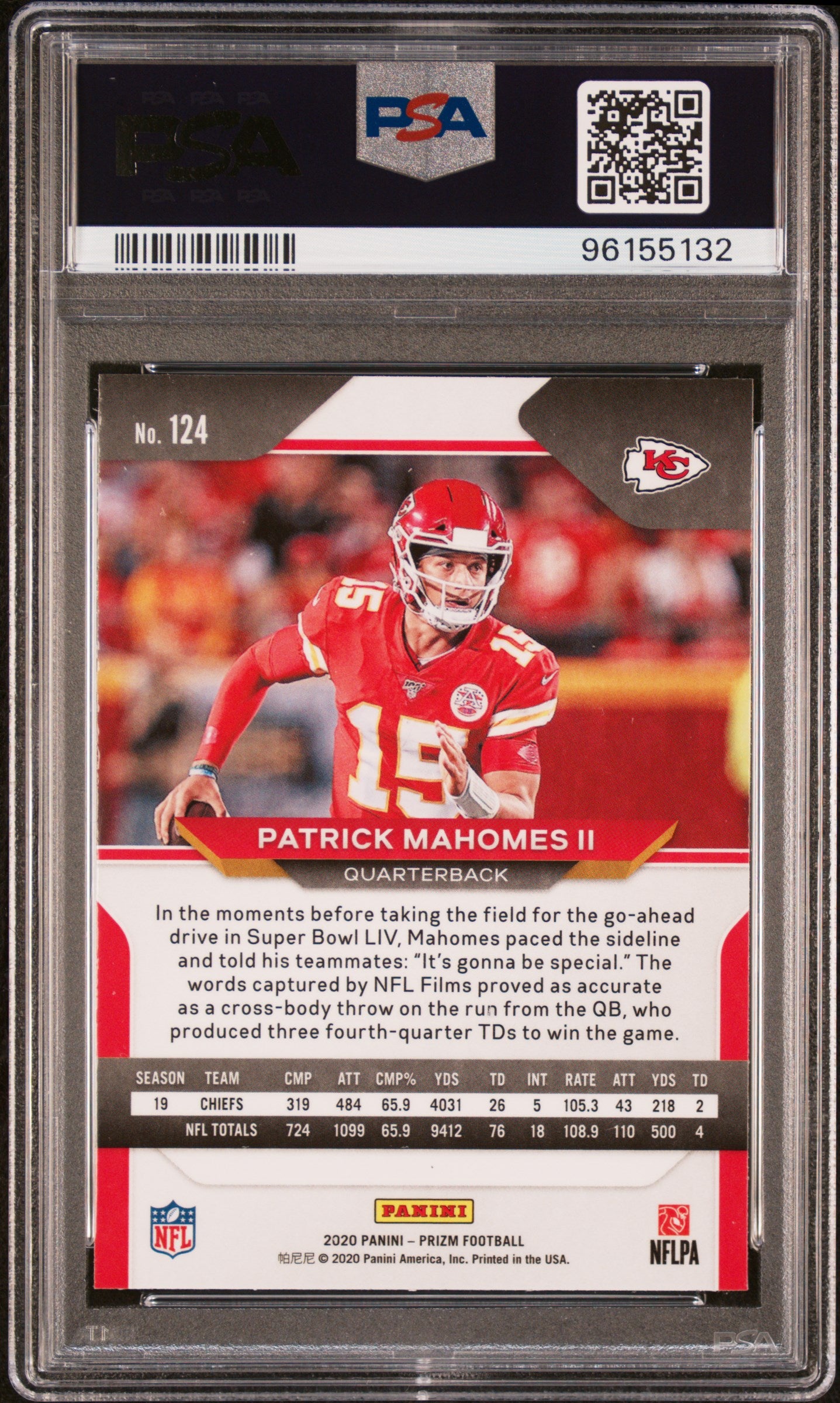 2020 Panini Prizm Patrick Mahomes II #124 PSA 10