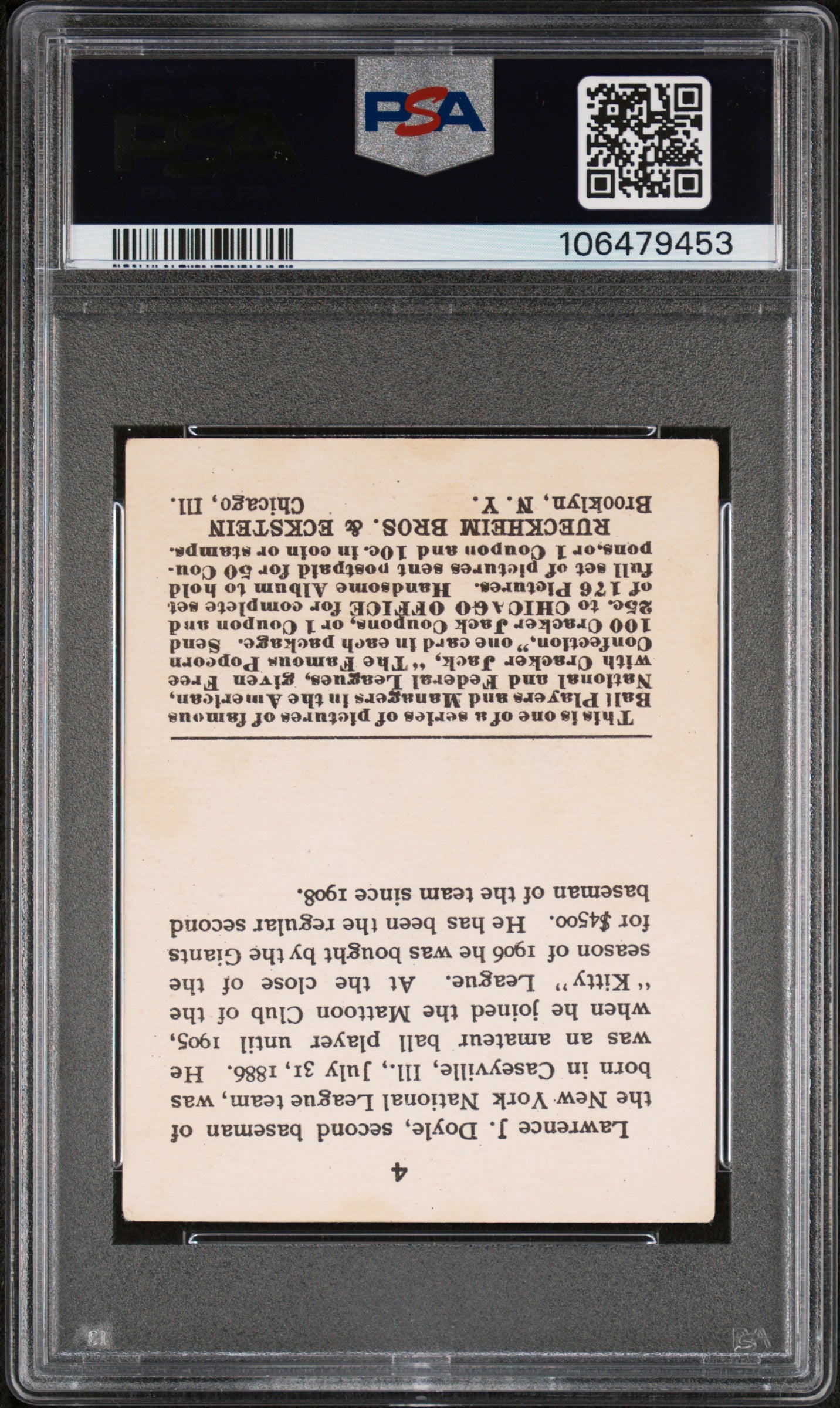 1915 Cracker Jack Larry Doyle #4 PSA 4