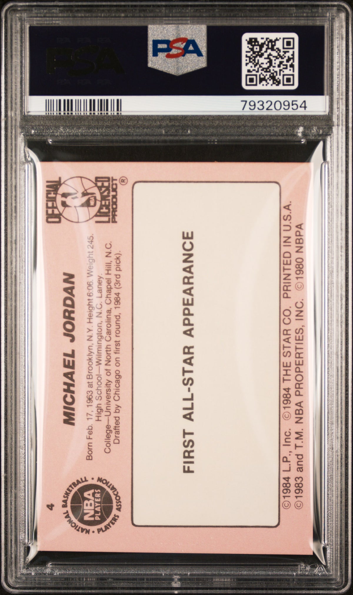 1985 Star Crunch N Munch Michael Jordan #4 PSA 7