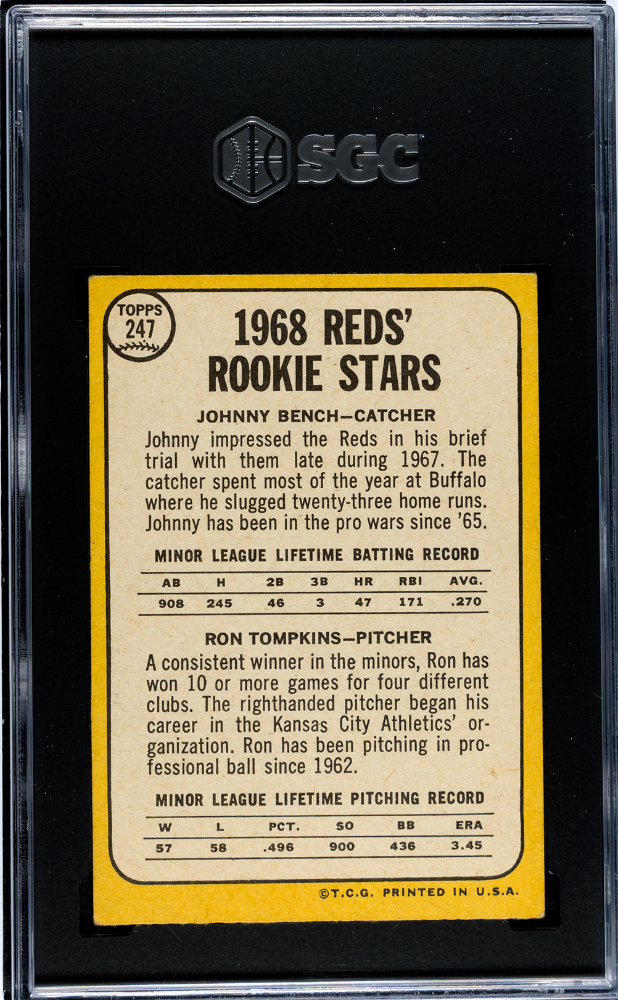 1968 Topps Johnny Bench #247 SGC 5