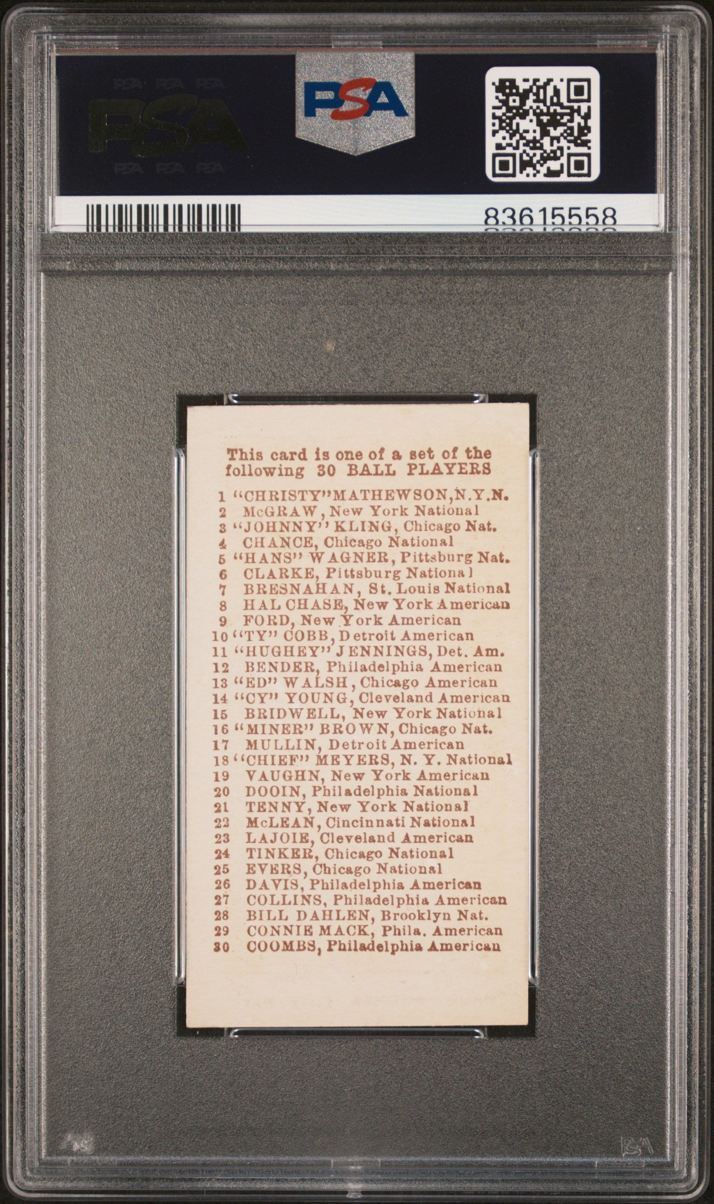 1910 E98 Set Of 30 Hans Wagner Green PSA 8