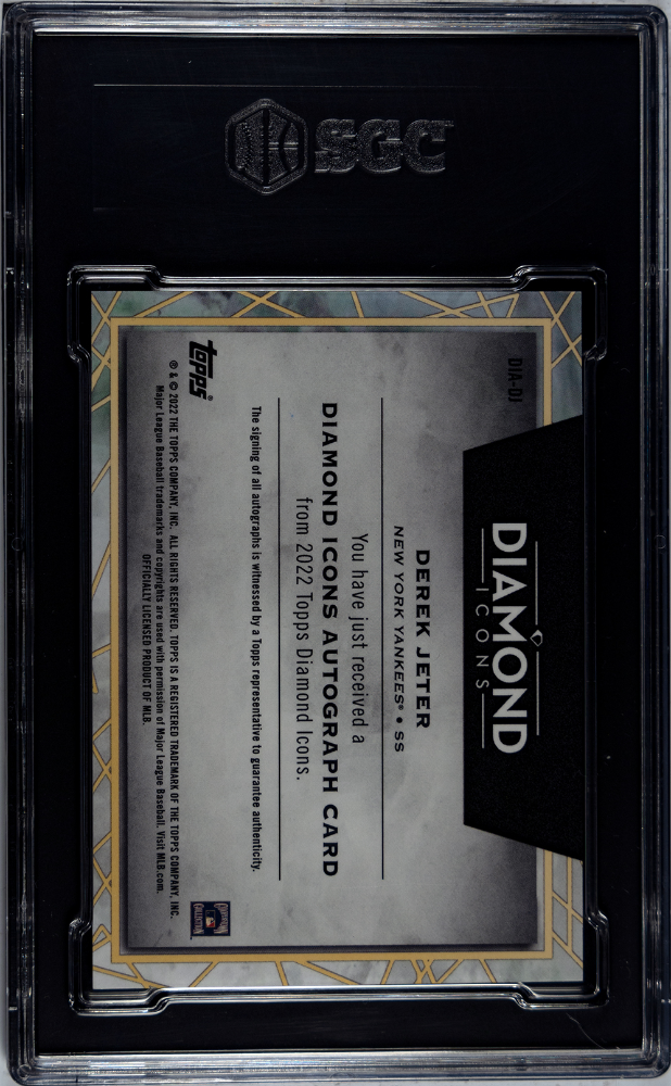 2022 Topps Diamond Icons Derek Jeter #DIA-DJ Autograph SGC 10 Auto 10