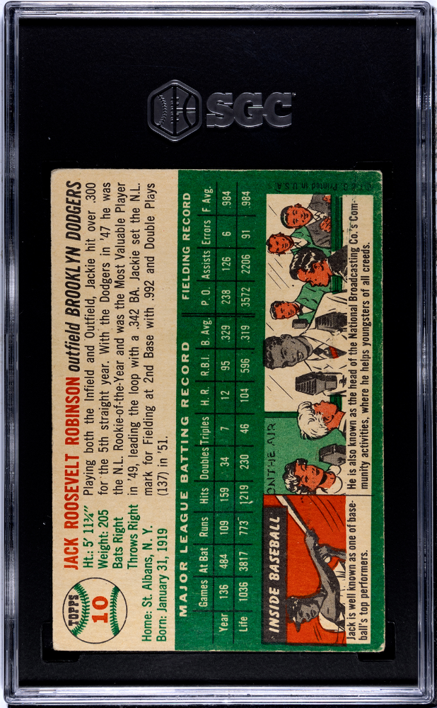 1954 Topps Jackie Robinson #10 SGC 1.5