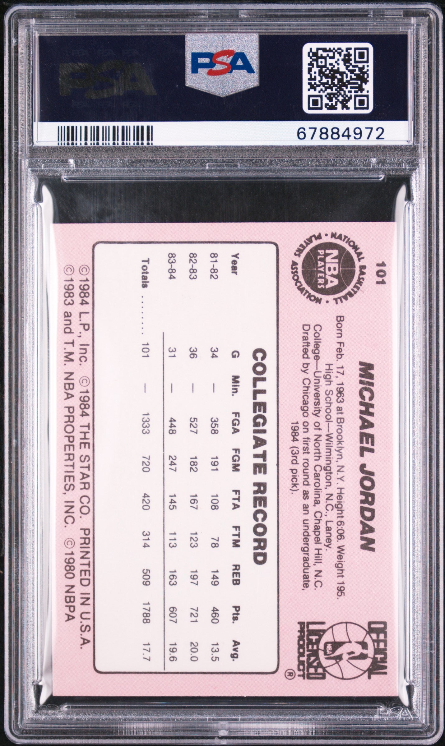1984 Star Michael Jordan #101 PSA 8