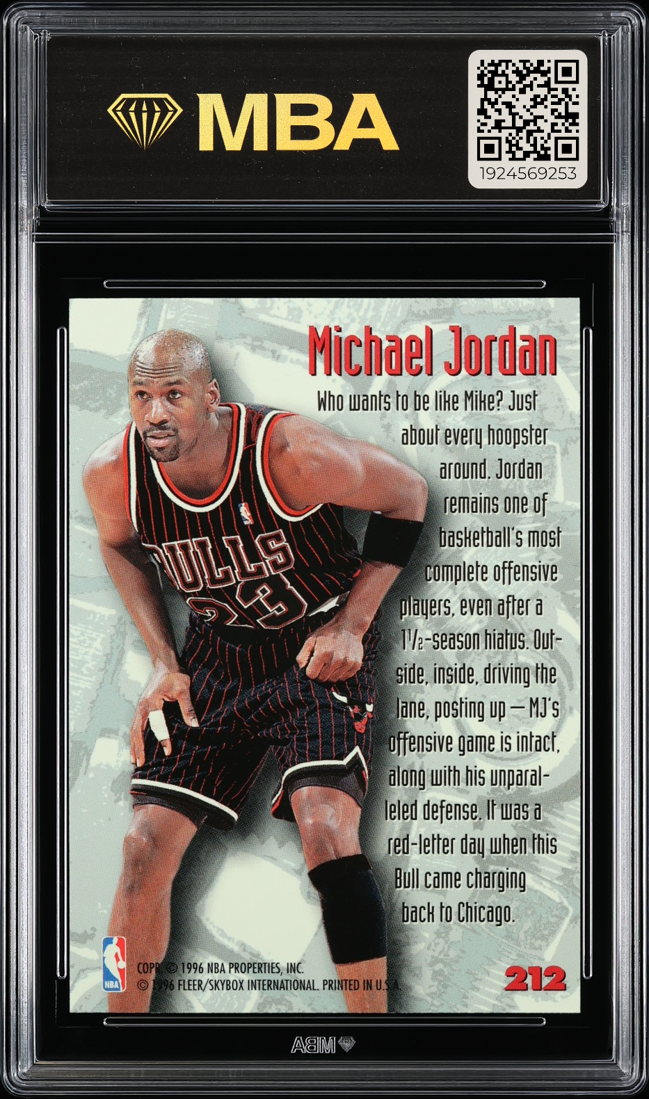 1995 Metal Michael Jordan #212 MBA 8.5