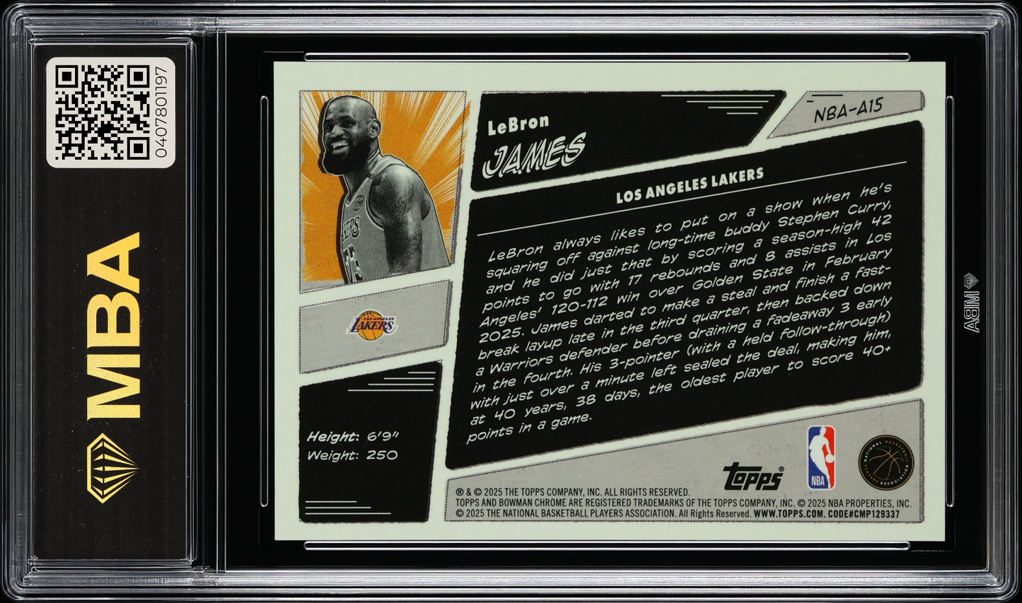 2025 Bowman Chrome Anime NBA LeBron James #NBA-A15 MBA 10