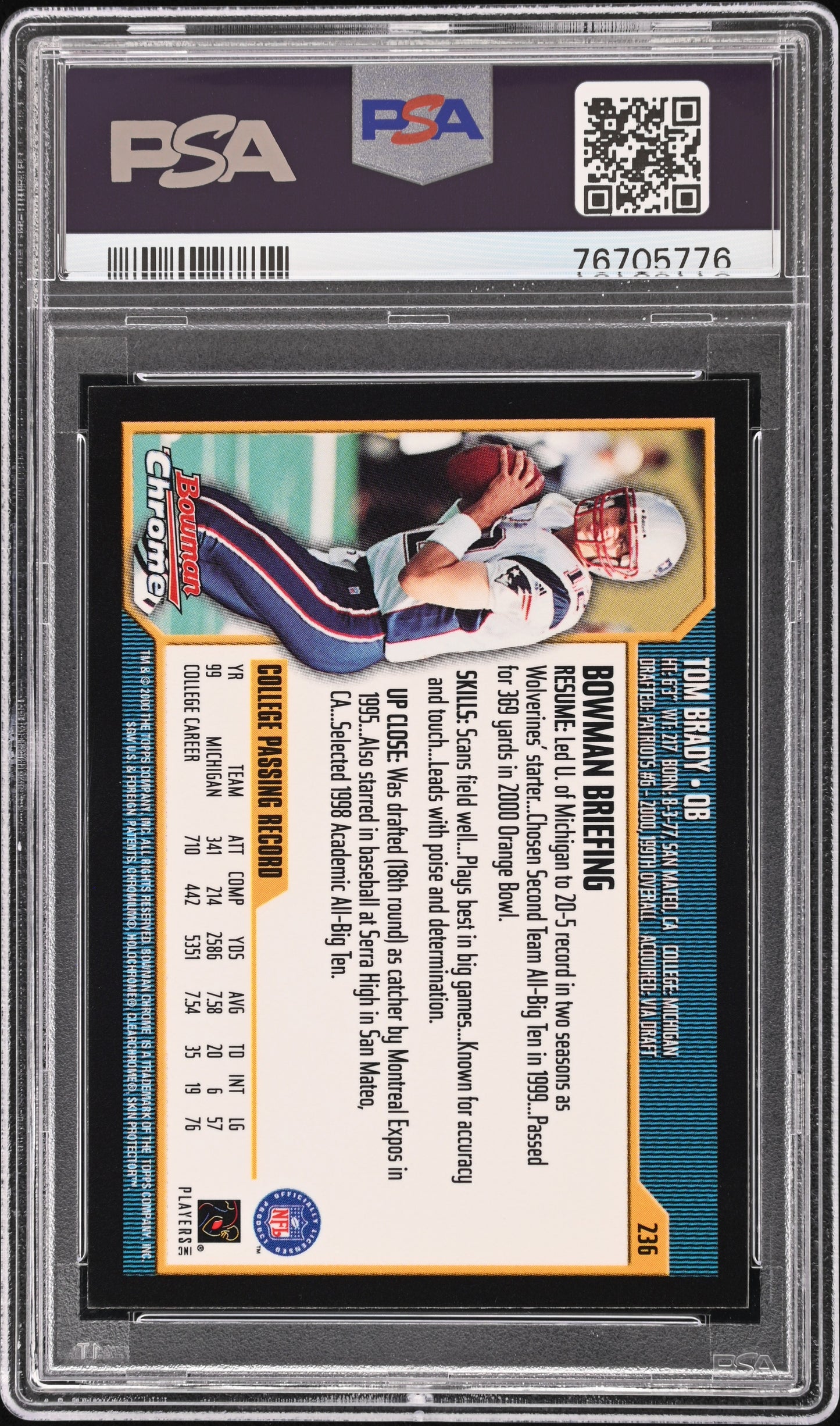 2000 Bowman Chrome Tom Brady #236 PSA 10