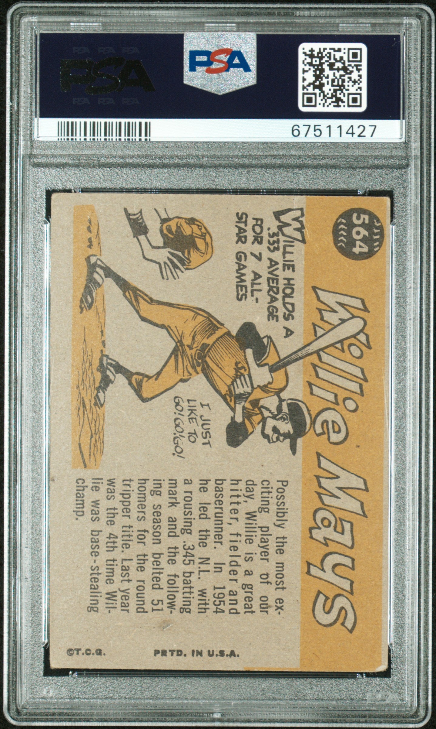 1960 Topps Willie Mays #564 All Star PSA 3
