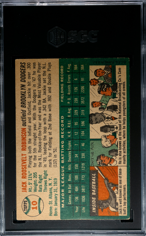 1954 Topps Jackie Robinson #10 SGC 5