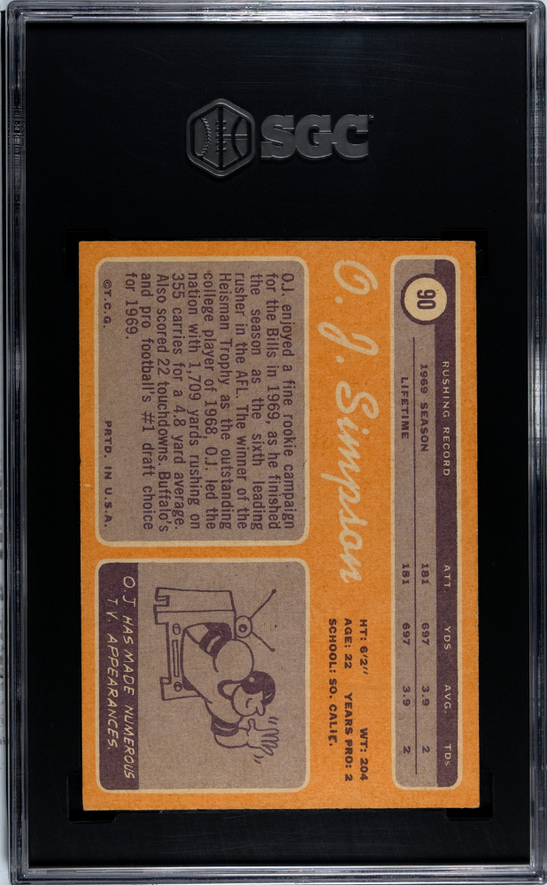 1970 Topps Oj Simpson #90 SGC 4.5