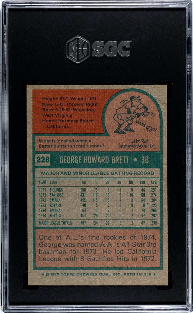 1975 Topps George Brett #228 SGC 7