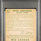 1934 Goudey Hank Greenberg #62 PSA 2.5