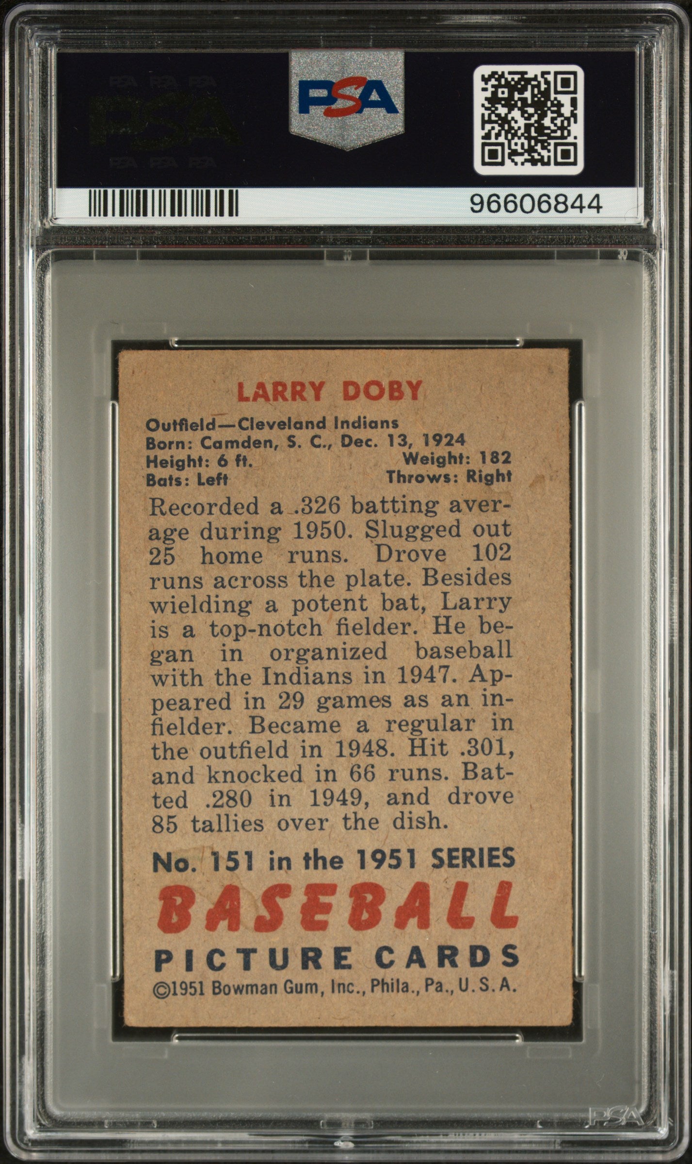 1951 Bowman Larry Doby #151 PSA 3