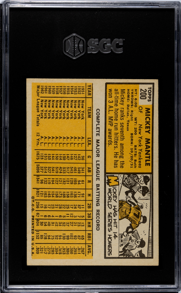 1963 Topps Mickey Mantle #200 SGC 5.5