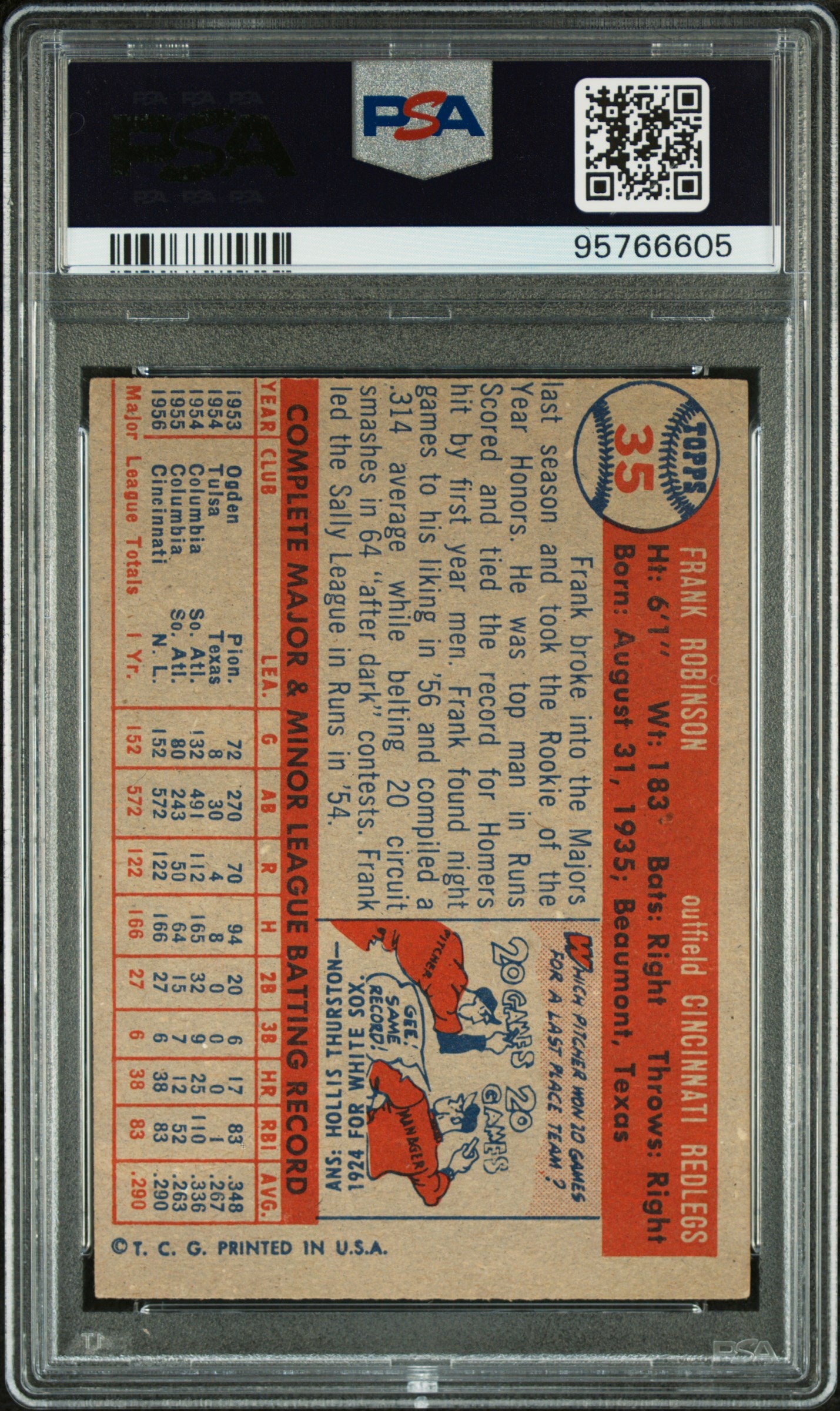 1957 Topps Frank Robinson #35 PSA 5