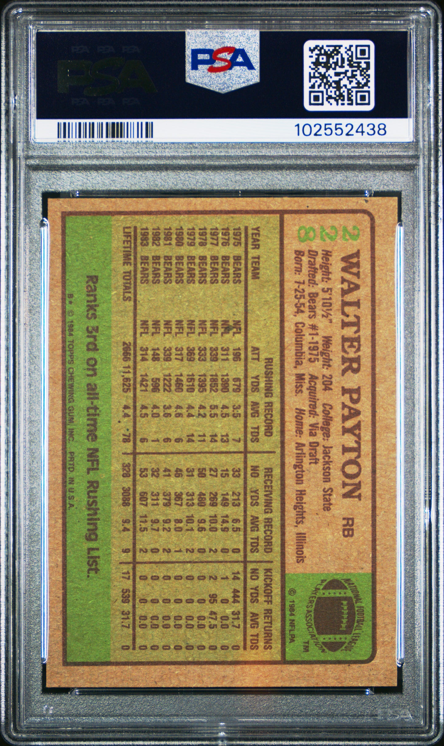 1984 Topps Walter Payton #228 PSA 9