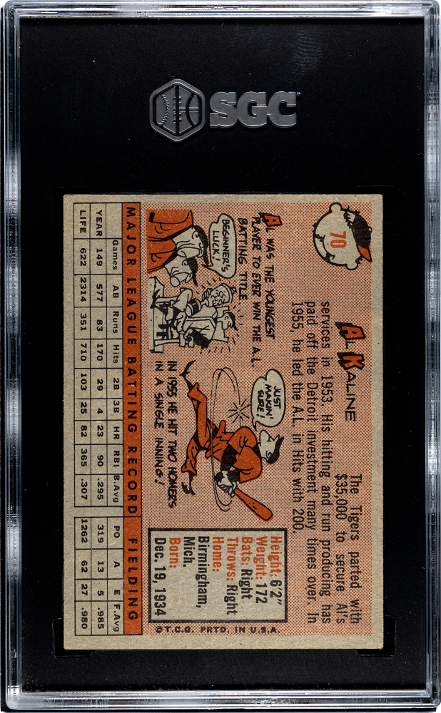 1958 Topps Al Kaline #70 SGC 6