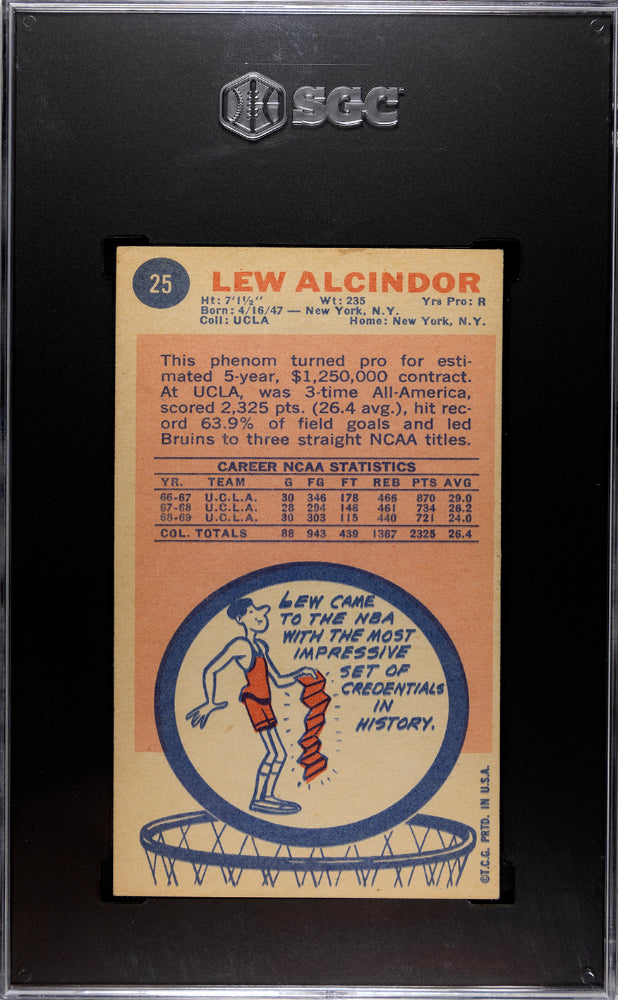 1969 Topps Lew Alcindor #25 SGC 5