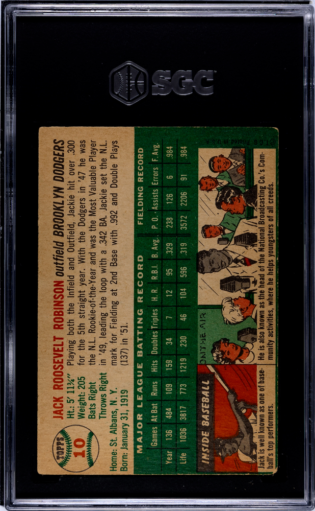 1954 Topps Jackie Robinson #10 SGC 2.5