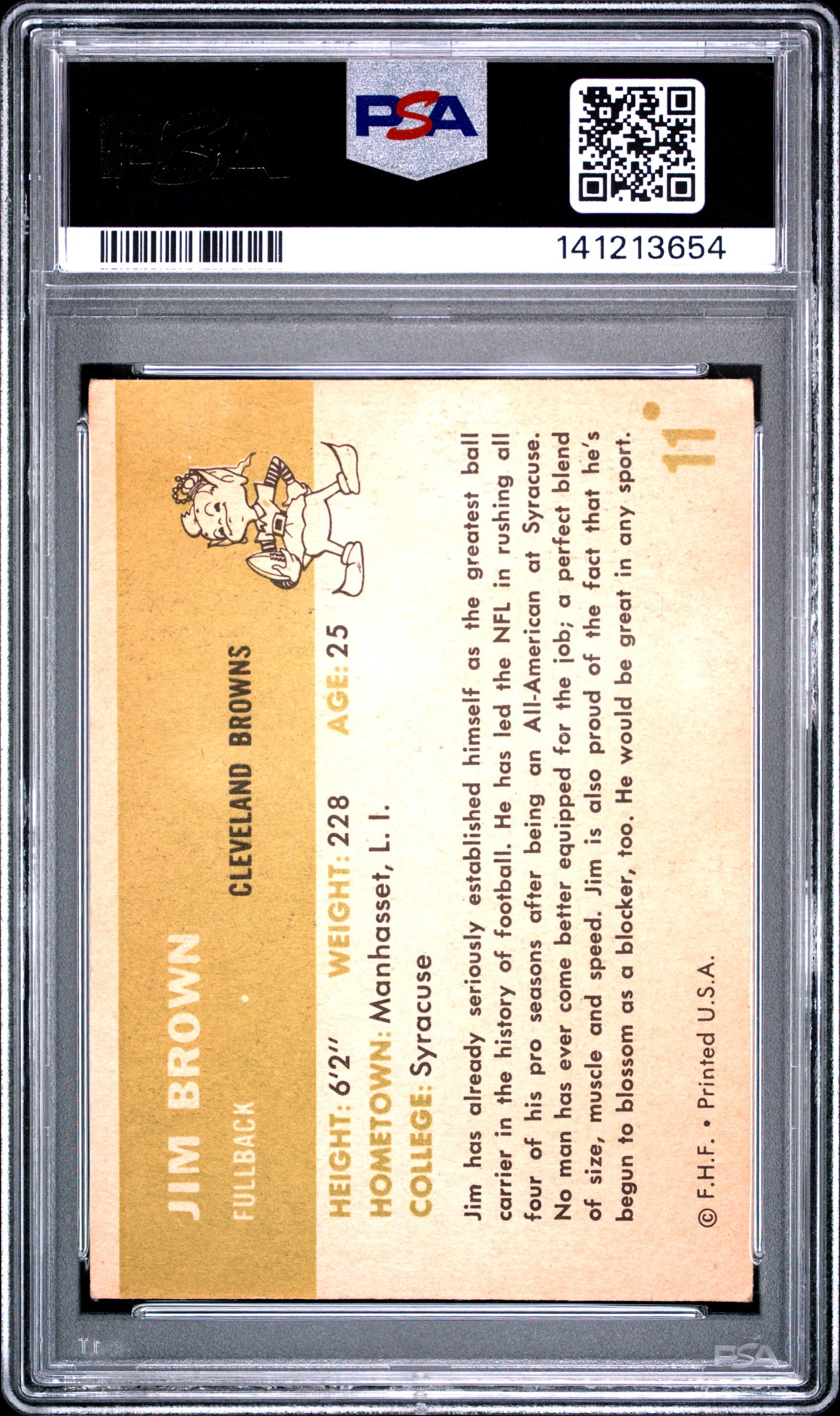 1961 Fleer Jim Brown #11 PSA 3