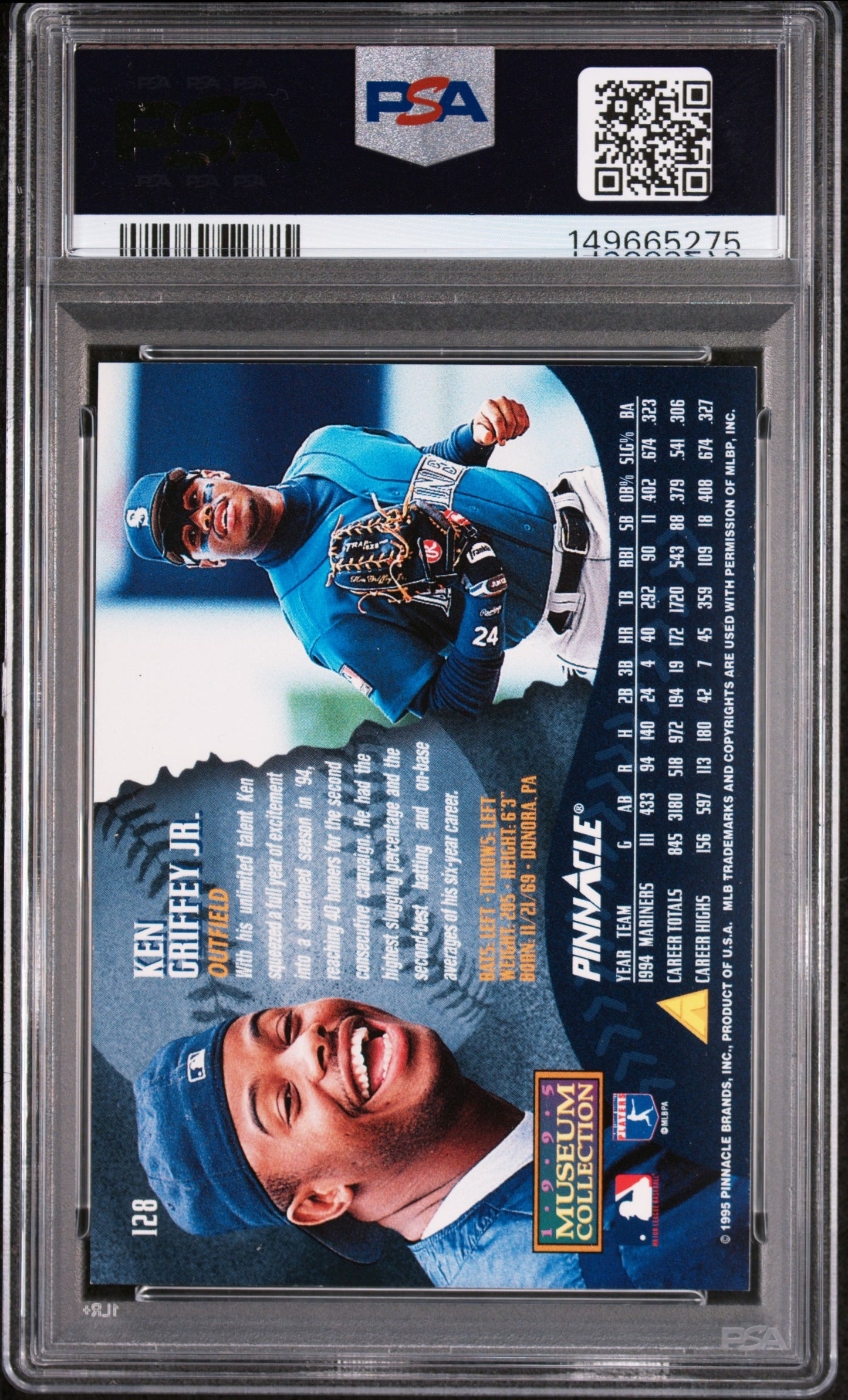 1995 Pinnacle Ken Griffey JR. #128 Museum Collection PSA 9